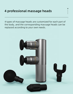 Massagista Ergonômico de Percussão Negra 1,2 kg Arma de Massagem Muscular de Fascia