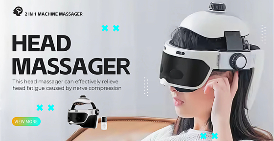Casco de massagem sem fio Massagista automático para dor de cabeça e enxaqueca