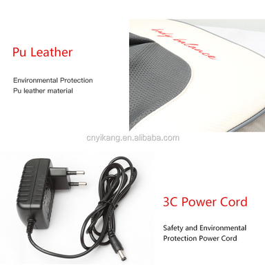 Cochilo de massagem aquecido de PU preto 24W almofada de massagem AC para costas
