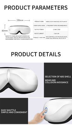 Massagista de Olhos Profissional Bluetooth Music para Circulação Ocular Melhorada e Conforto Olho de Vapor