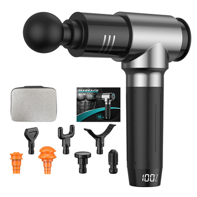 Arma de massagem muscular de fibra de carbono portátil com ecrã LCD