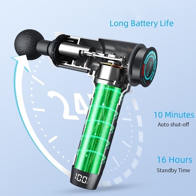 Arma de massagem muscular de fibra de carbono portátil com ecrã LCD