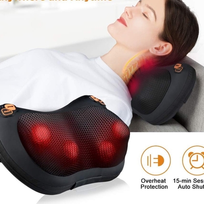 PU Couro Shiatsu almofada massagista Vibrante Neck almofada com desligamento automático