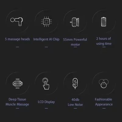 Arma de massagem de cinco cabeças A escolha definitiva para recuperação e relaxamento pós-treino para os entusiastas de fitness