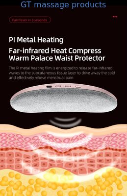 Compressa de aquecimento menstrual com visor digital rosa branco - Cinto de massagem abdominal rosa para alívio do desconforto